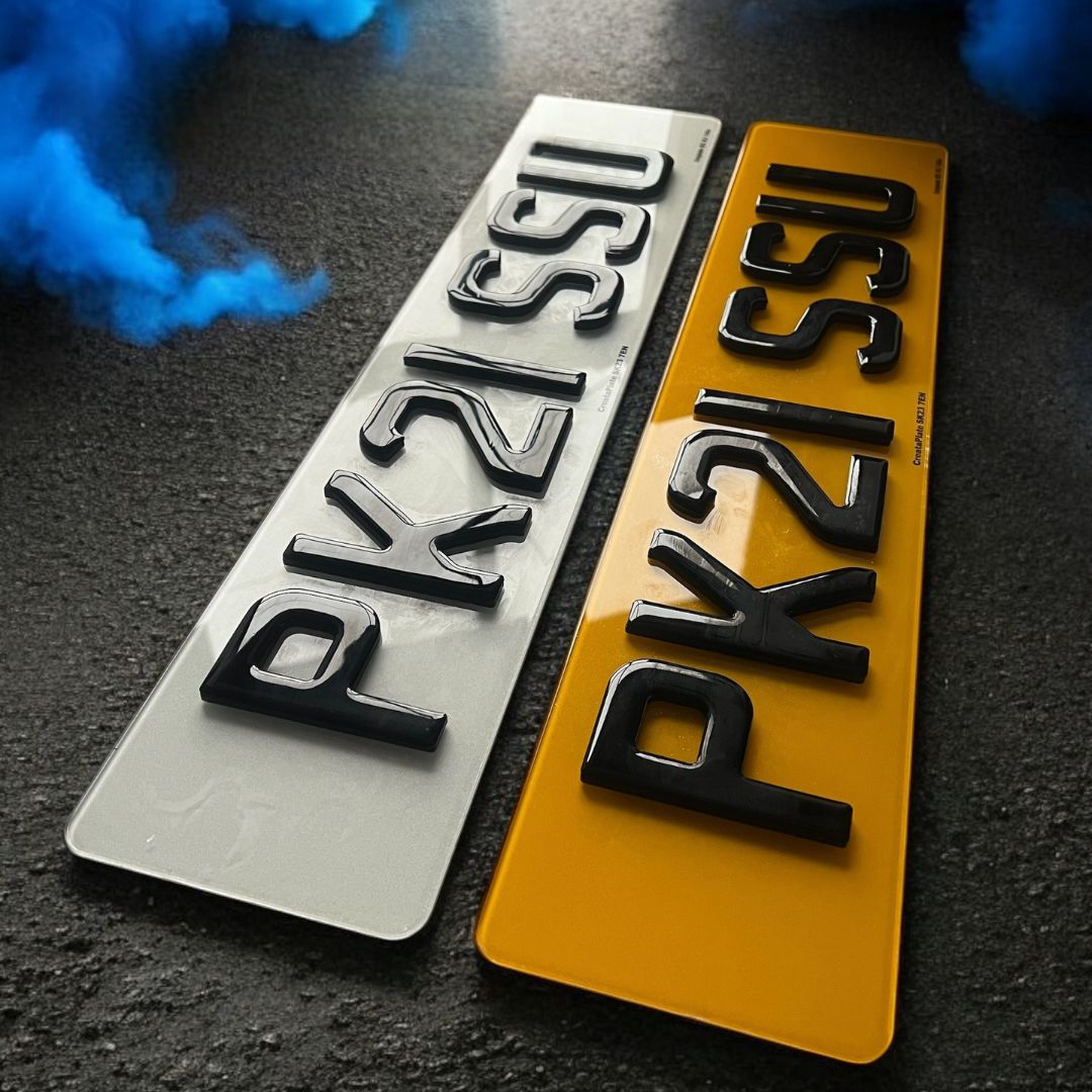 4D Acrylic Gel Premium Number Plates - (pair)